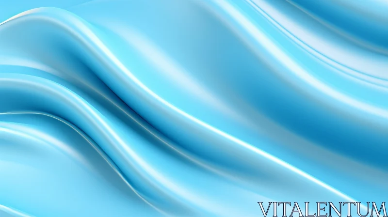 Elegant Blue Silk Fabric 3D Render AI Image