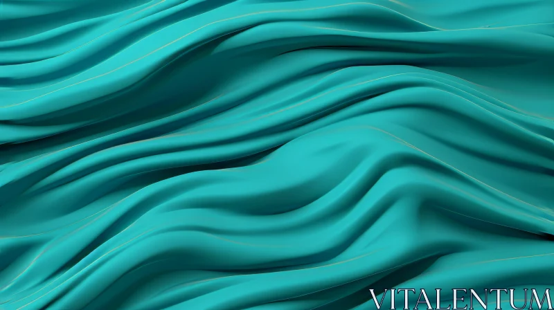 AI ART Elegant Teal Silk Fabric Rendering