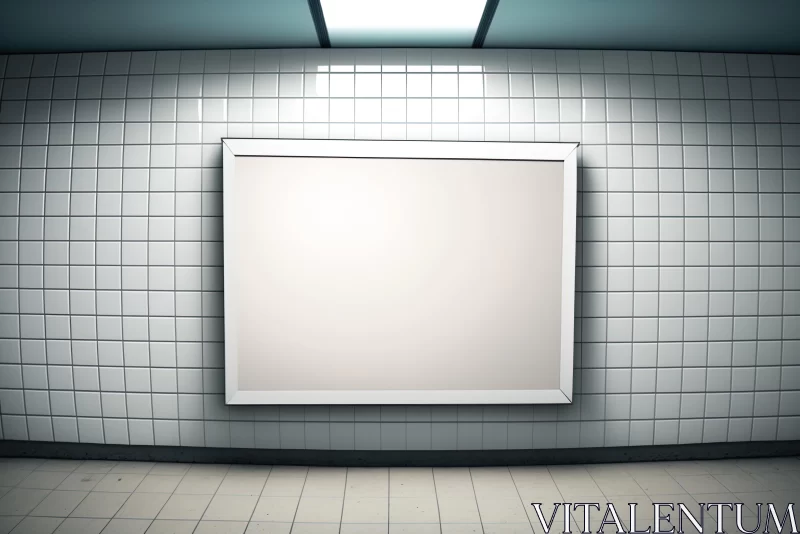 AI ART Empty Space with Empty Poster in Subway Tunnel | Realistic Forms