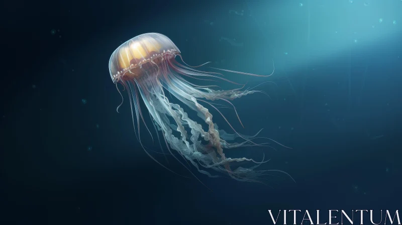Enchanting Jellyfish Digital Painting AI Image