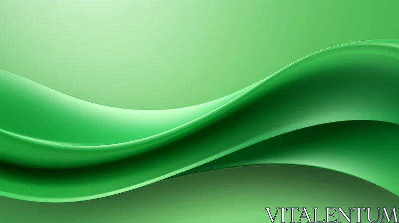 Green Wave 3D Rendering - Abstract Art AI Image