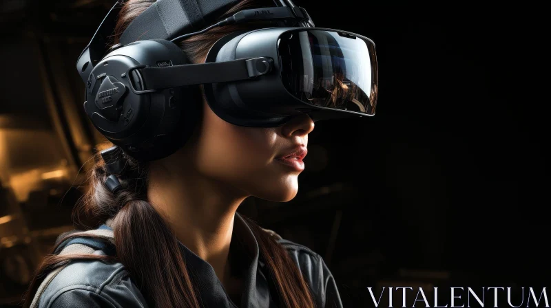 AI ART Immersive Virtual Reality Experience | Woman in Headset