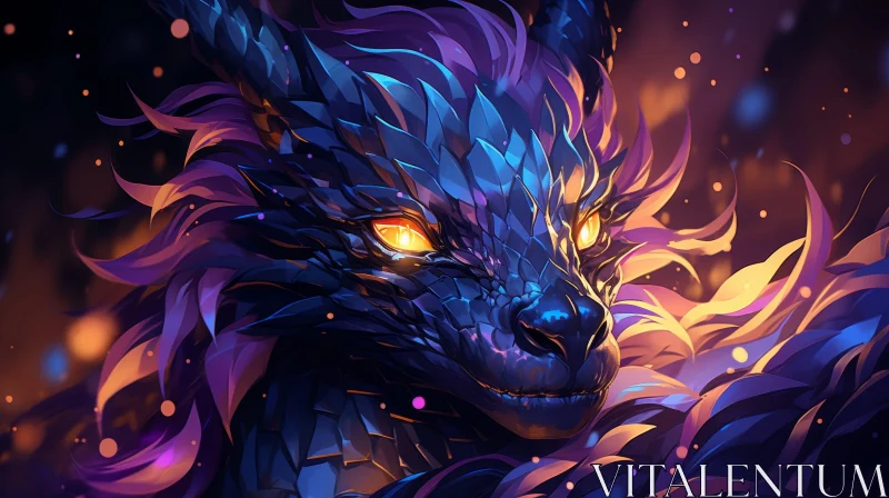 Majestic Dragon Digital Painting AI Image