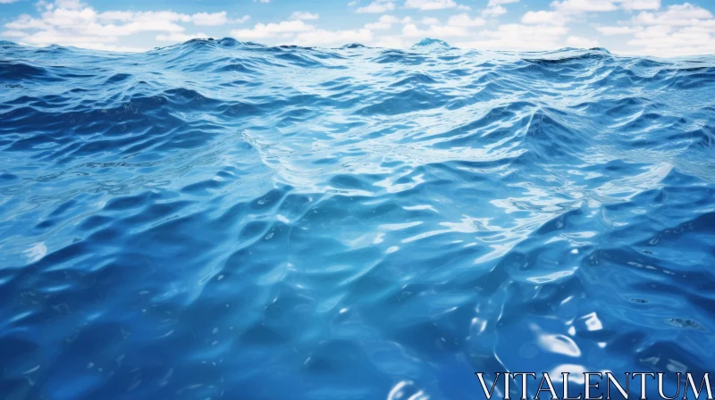 AI ART Blue Ocean Waves - Nature Photography