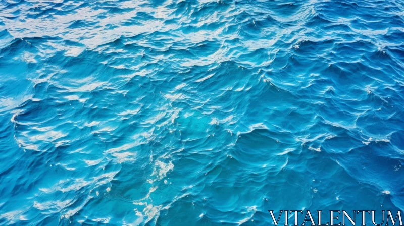 AI ART Blue Ocean Waves: Tranquil Sea View