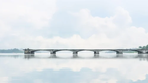 Concrete Bridge Over Calm River