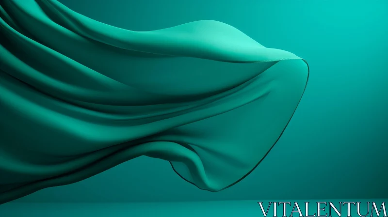 Green Silk Cloth Texture Design AI Image