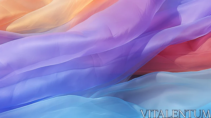 Multicolored Fabric Waves - Soft and Dreamy Texture AI Image