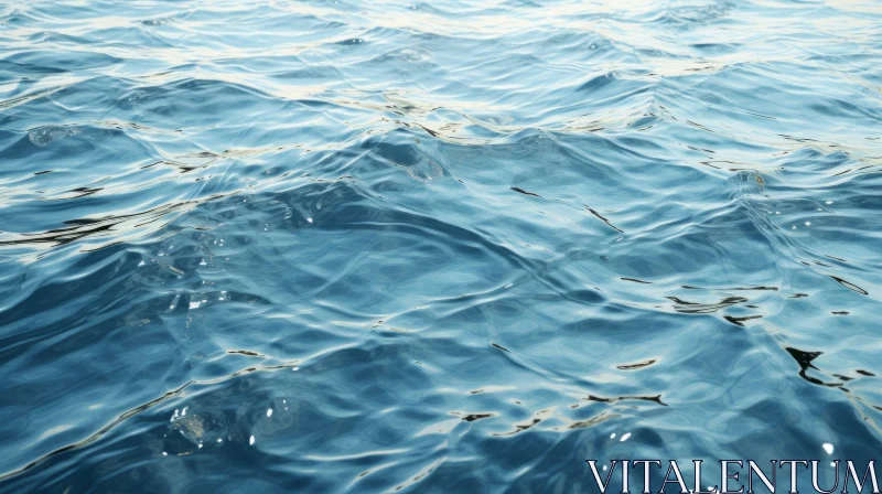 AI ART Tranquil Ocean Surface - Deep Blue Water Ripples