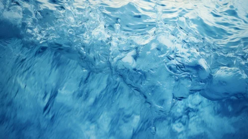 Blue Wave Ocean Close-Up