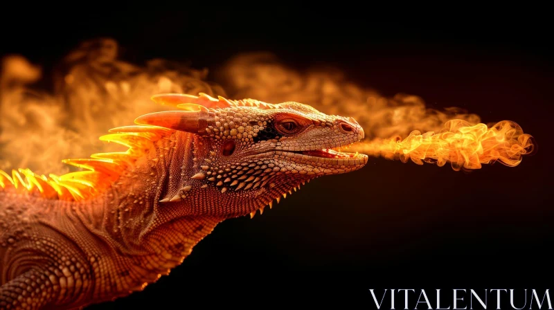 Impressive Comodo Dragon Profile Photo with Smoke AI Image
