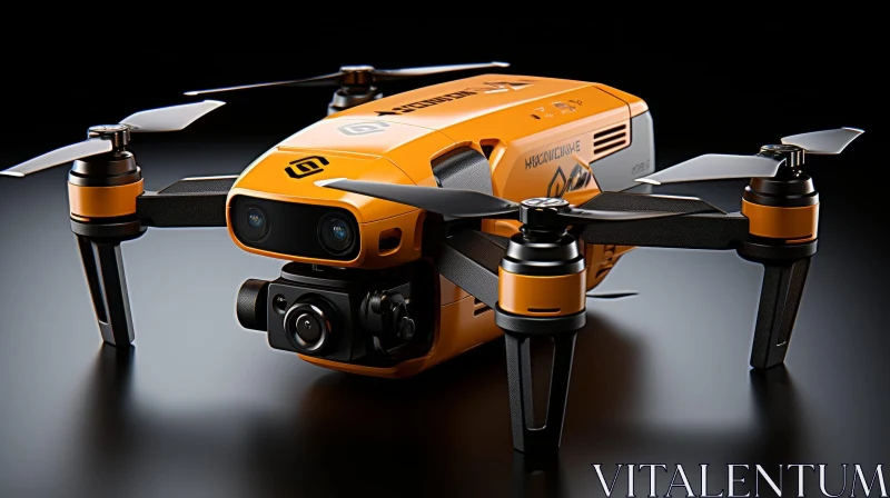 Yellow and Black Modern Drone with Camera AI Image