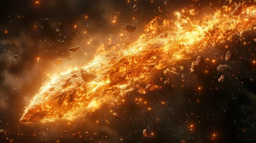 Fiery Comet in Space: Awe-Inspiring Image