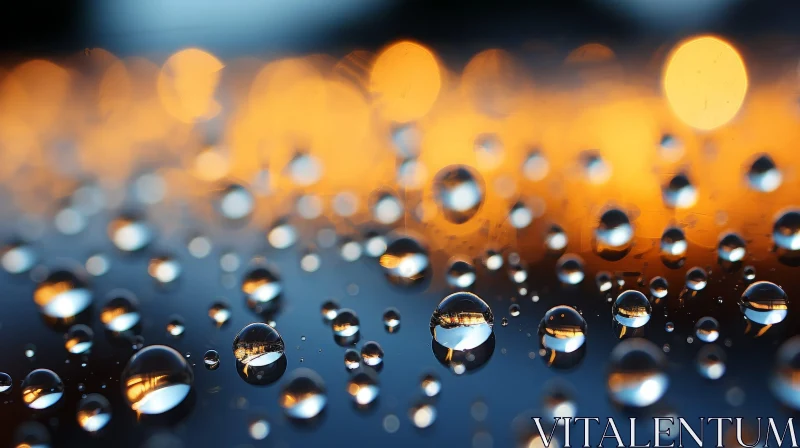 AI ART Golden Water Droplets Close-Up