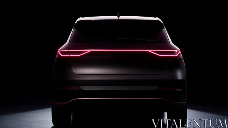 AI ART Sleek Modern Car Silhouette on Dark Background