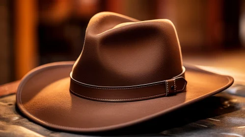 Brown Cowboy Hat Close-Up Fashion Photography