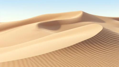 Golden Sand Dunes in Desert