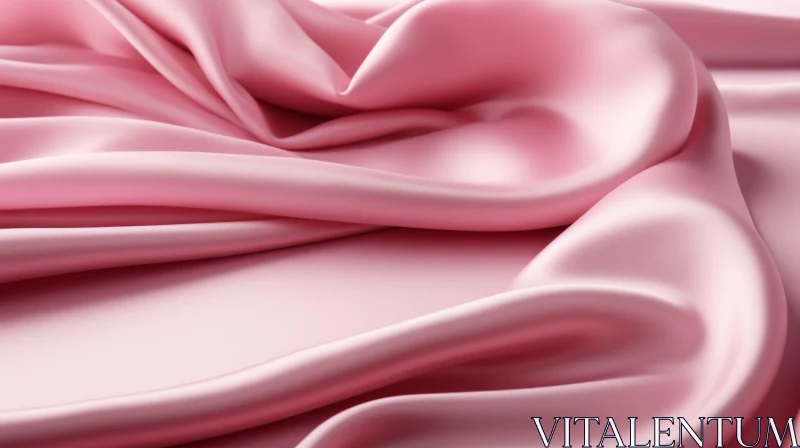 AI ART Pink Silk Fabric Close-Up | Elegant Texture and Luxury