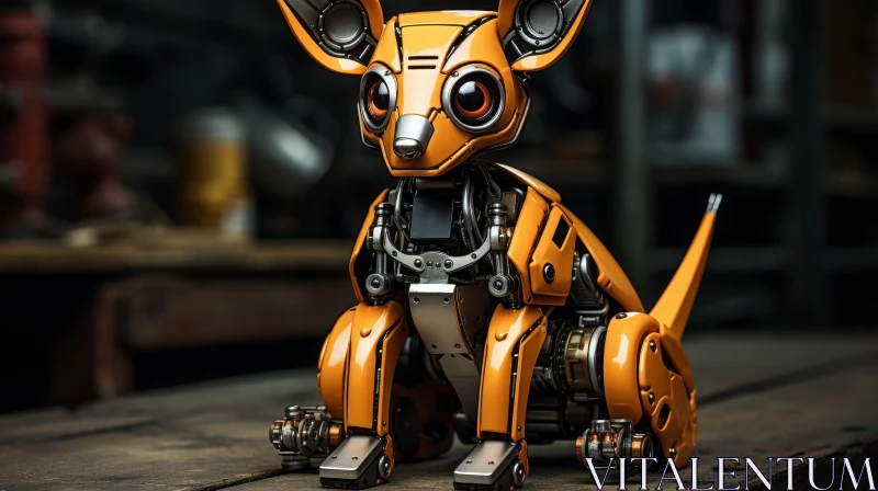 Steampunk 3D Rendering of a Unique Metal Dog AI Image