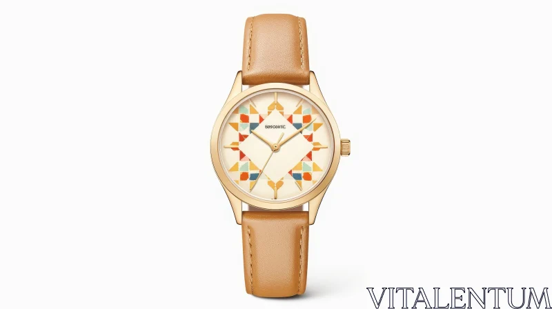 Stylish Wristwatch with Geometric Pattern - Bosaonic Brand AI Image