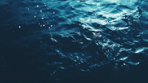 Deep Blue Ocean Surface Close-Up