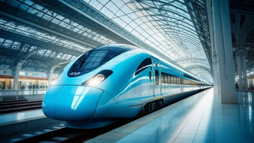 Sleek Modern High-Speed Train at Station