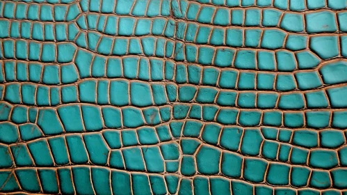 Green Leather Crocodile Skin Pattern Close-Up