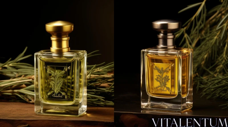 AI ART Elegant Glass Perfume Bottles with Floral Design