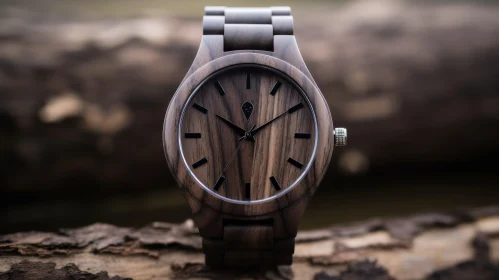 Elegant Wooden Watch Close-Up