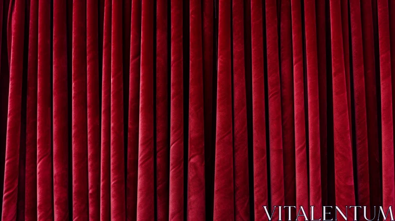 Red Velvet Curtain Background AI Image