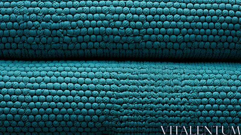 AI ART Blue Bath Mat Close-Up