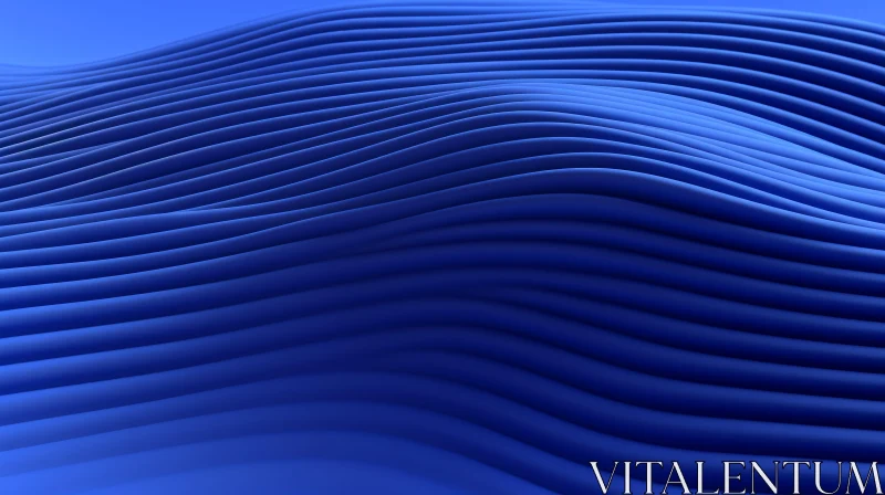 Blue Wavy Abstract 3D Background AI Image