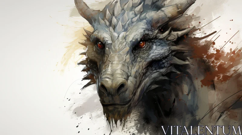 Dragon's Head Digital Painting AI Image