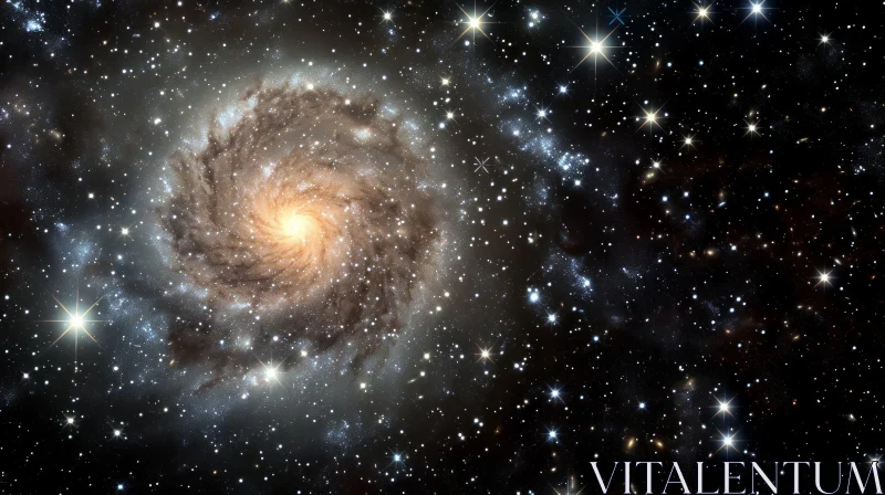 Enigmatic Spiral Galaxy in the Universe AI Image
