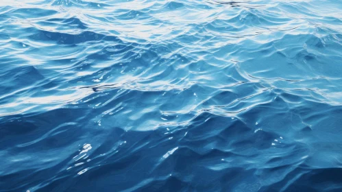 Ocean Surface Detail - Blue Water Waves and Sun Reflection