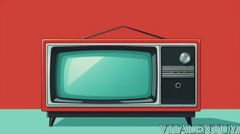 Vintage Retro Television Illustration AI Image