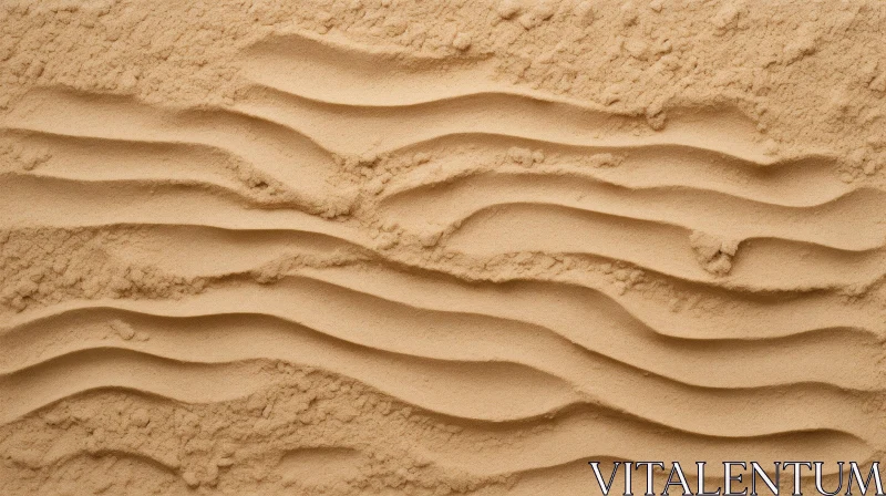 Warm Sand Surface with Wavy Patterns AI Image