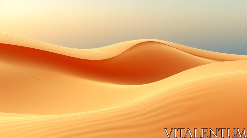 AI ART Tranquil Desert Sand Dunes Landscape