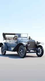 Vintage Silver Car Rendered in 3D | 1900-1917 Era