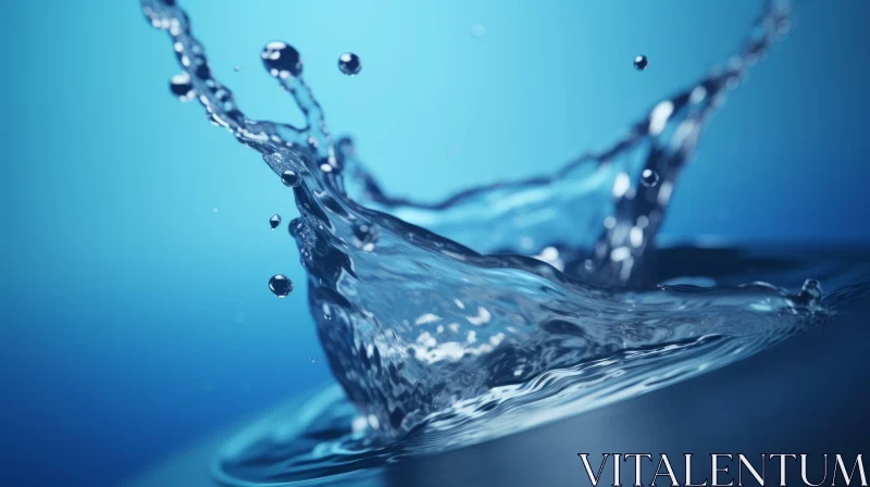 AI ART Blue Water Splash Close-Up Photography