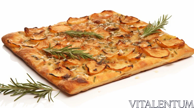 AI ART Delicious Mushroom and Rosemary Focaccia with Cheese