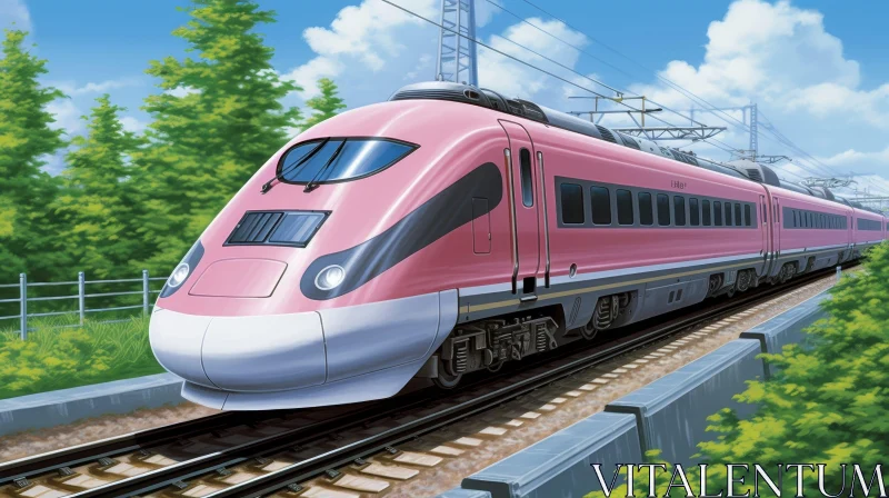 High-Speed Train in Nature AI Image