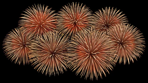 Mesmerizing Fireworks Display - Orange & Yellow Explosions