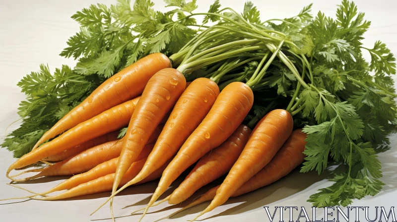 AI ART Vivid Fresh Carrots on White Background