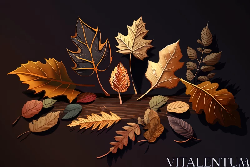 Captivating Leaves: Realistic Anamorphic Art Illustration AI Image