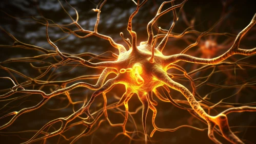 Detailed 3D Neuron Illustration