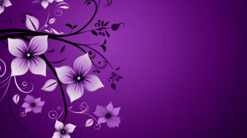 Purple Floral Branch Background