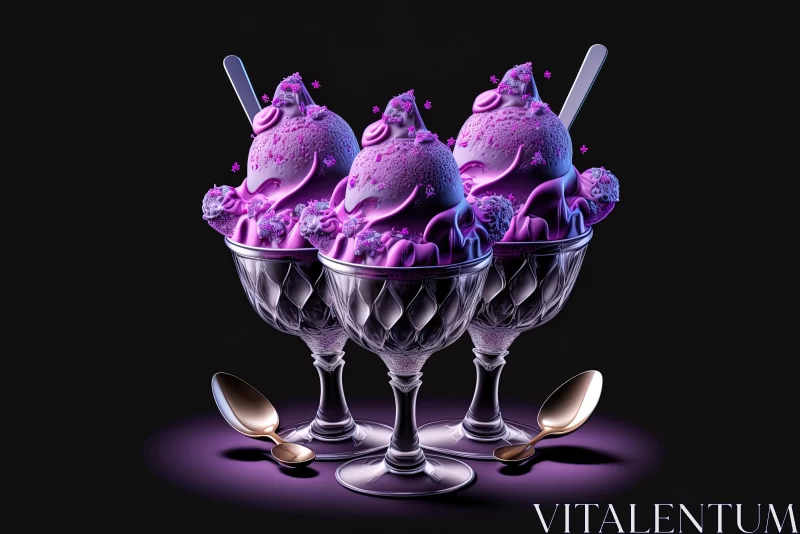 Purple Ice Cream Sundaes: A Vibrant and Indulgent Delight AI Image