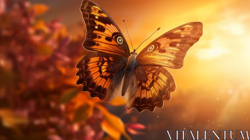 AI ART Beautiful Butterfly Close-Up in Natural Setting