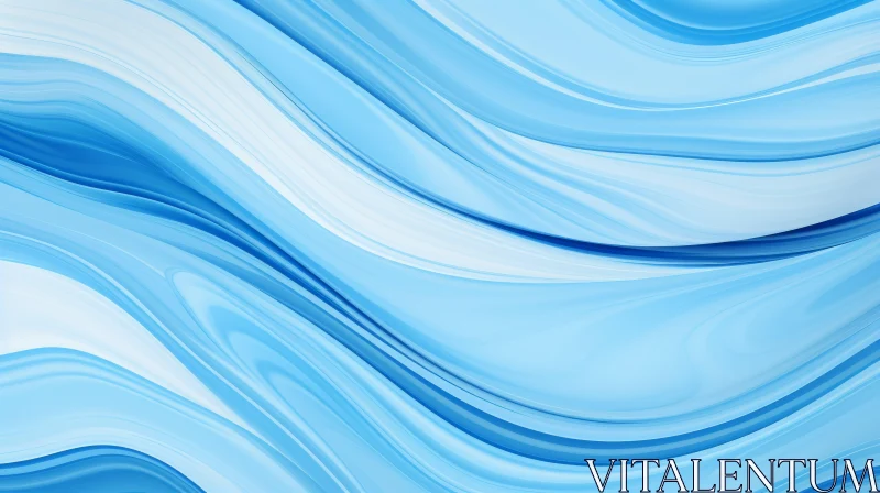 AI ART Blue and White Abstract Painting - Decorative Background Art
